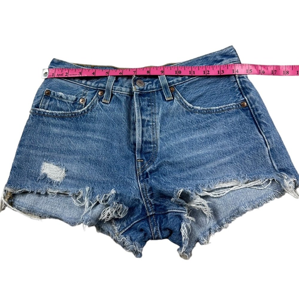 LEVI’S: Premium 501 Women’s Distressed Jean Shorts -Size 26 - Picture 2 of 12